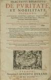 LAW  ESCOBAR DE CORRO, JUAN. Tracatatus bipartitum de puritate et nobilitate probanda secundum statuta Sancti Officii. 1637